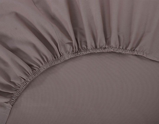 Silk Fashion Sheet Semi Double with Elastic 125x200+35cm. Mashroom
