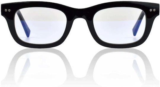 Blue Light Blocking Glasses Red Raven Series Z Black