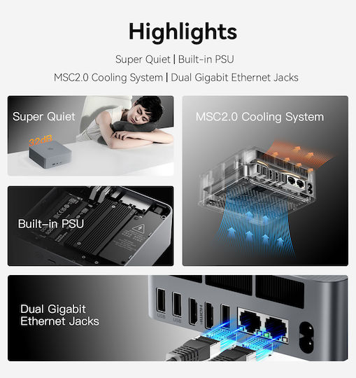 Beelink EQR6 Mini PC (Ryzen 5 6600H/24GB DDR5/500GB SSD/W11 Pro)