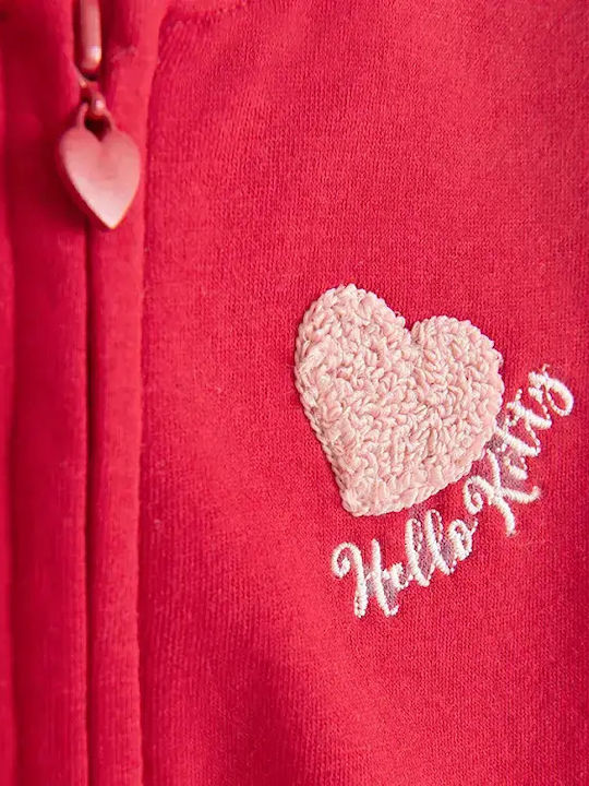 Fleece Kids Sweatshirt Cardigan Red