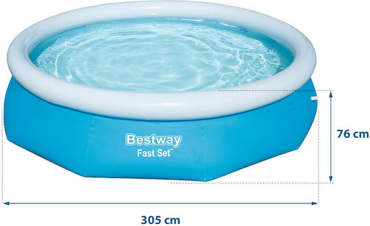 Bestway Кръгъл Басейн PVC 3800л Надуваем 305x76см
