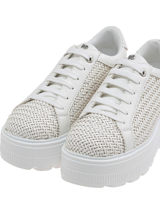 Sneakers White Knitted