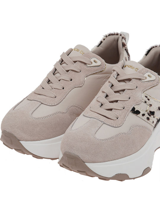 Sneakers Pentru Femei Bej Căprioară