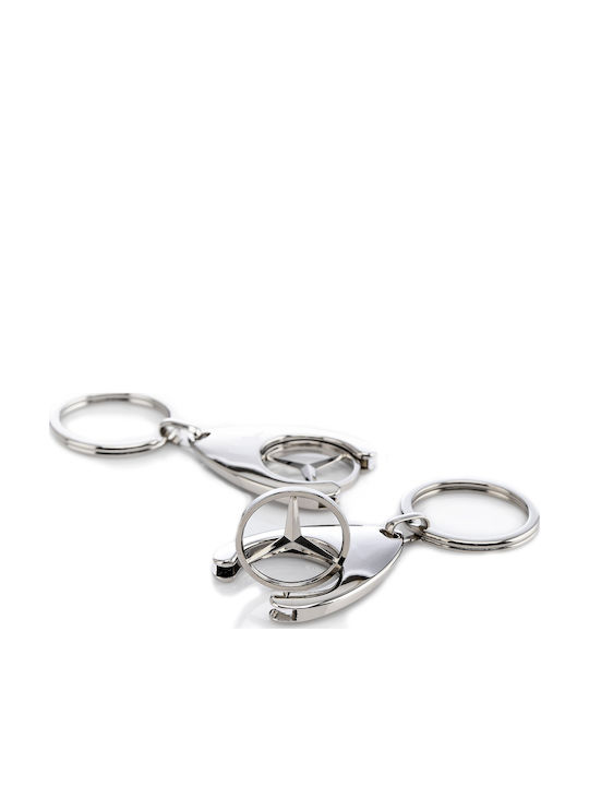 Set Trei Brelocuri Depox Mercedes 7.5 Cm Metalic Argintiu