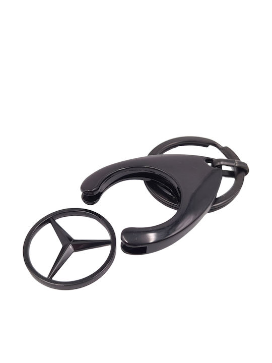 Set Două Brelocuri Depox Mercedes 7 5 Cm Metalic Negru