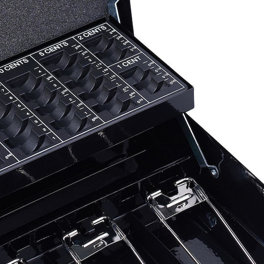 Cutie de Bani Relaxdays Cash Box Coin Counting Board Suport Bancnote și Monede cu Încuietoare Neagră 10047774_46