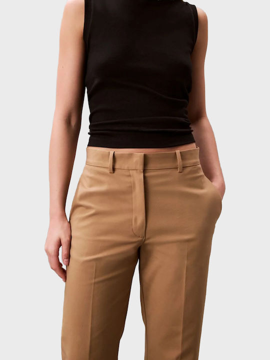 Damen Chino Hose Baumwoll-Set in Gerade Bein Stil Beige