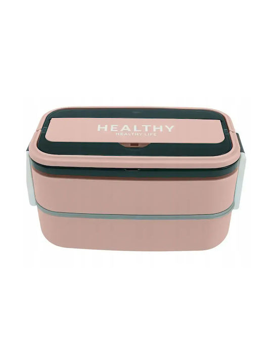 Verk Group Lunchbox Kunststoff Rosa Geeignet für die Mikrowelle 1400ml 1Stück