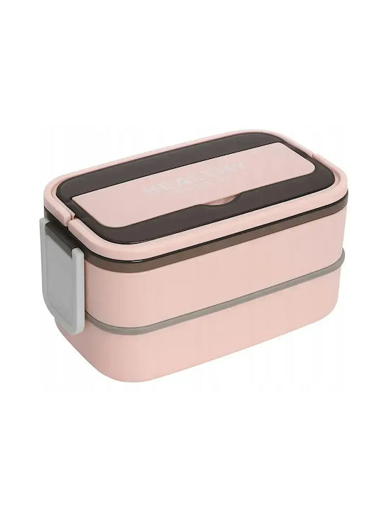 Verk Group Lunchbox Kunststoff Rosa Geeignet für die Mikrowelle 1400ml 1Stück