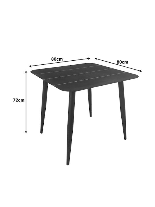 Vista Sitting Room Outdoor Free Standing Aluminum Table Natural 80x80x72cm