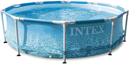 Intex Runde Schwimmbecken PVC mit Metallic-Rahmen