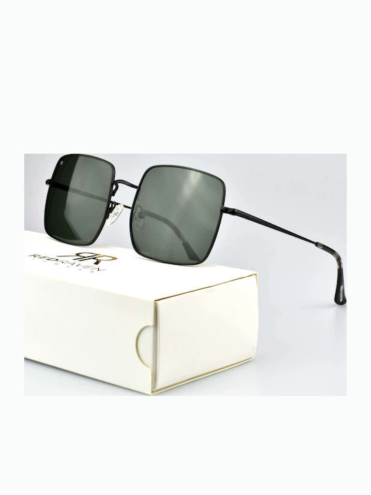 Red Raven Venomous Women's Sunglasses with Black Frame and Green Polarized Lenses