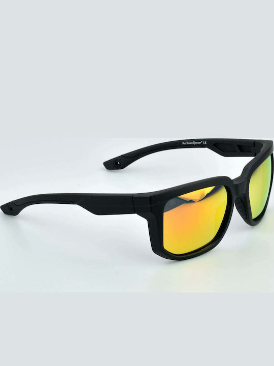 Red Raven Rapid Unisex Ochelari De Soare Cu Ramă Neagră Din Plastic Și Lentile Roșii