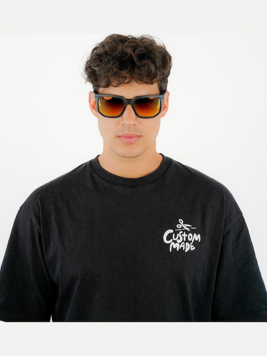 Red Raven Rapid Unisex Ochelari De Soare Cu Ramă Neagră Din Plastic Și Lentile Roșii