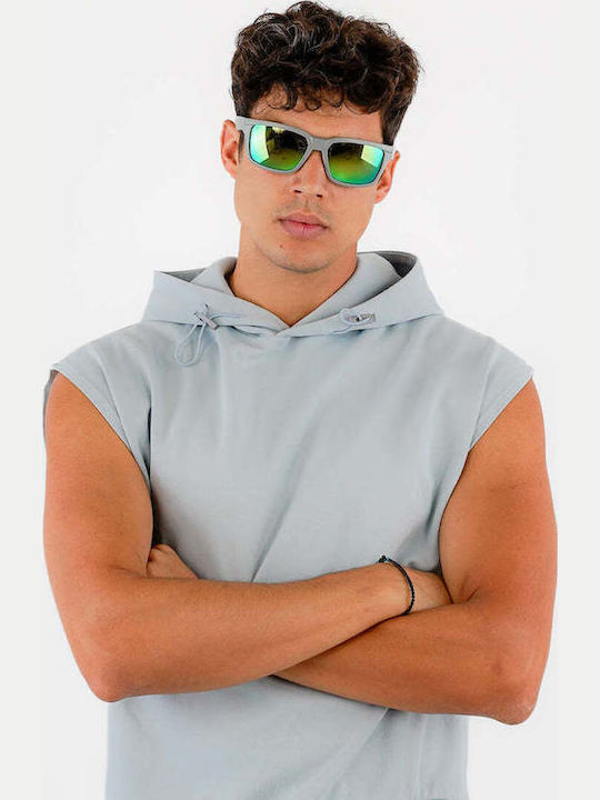 Red Raven Kelly Unisex Sunglasses with Gray Frame and Green Lens 48953062687054