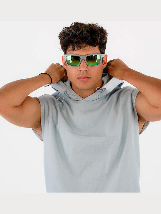 Red Raven Kelly Unisex Sunglasses with Gray Frame and Green Lens 48953062687054