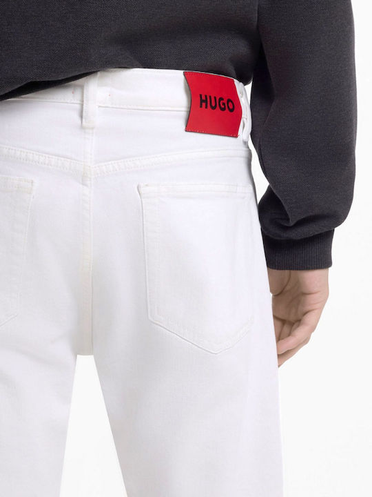 708 Men's Jeans Pants with Slim Straight Application White