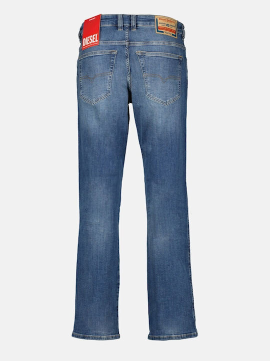 Men's Elastic Jeans Pants with Slim Straight Fit Blue