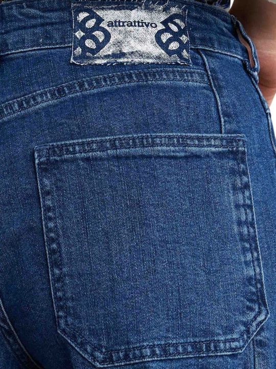 Damen Jeans Hosen in Breit Bein Stil 9922930-Blau