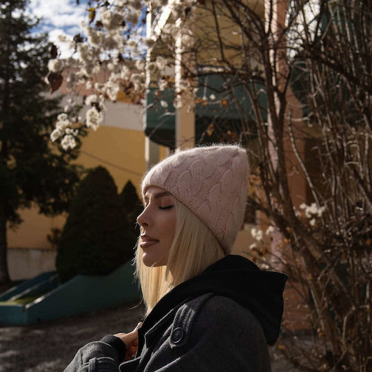 Σκουφάκι Beanie Γυναικείος Σκούφος Πλεκτός σε Ροζ χρώμα