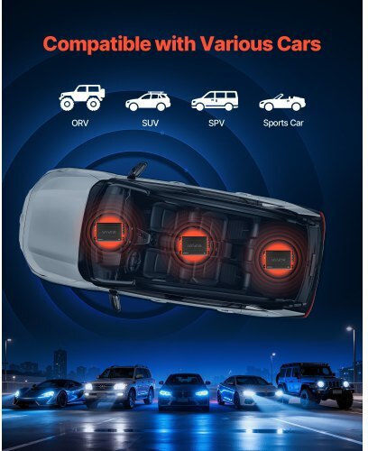 Vevor Car Audio Amplifier 4-channel Bridgeable Car Amplifier Multichannel Class D Stereo Amp Max 4 X 120w At 4 Ohms 4 X 200w At 2 Ohms High Output Suvs Pickups Off-road Vehicles