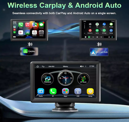Wireless 7” Touch Screen Apple CarPlay Android Auto