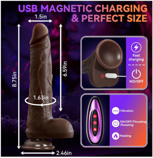 APH Ultra Realistic Dildo Realistisch Vibrator mit Fernbedienung Schwarz