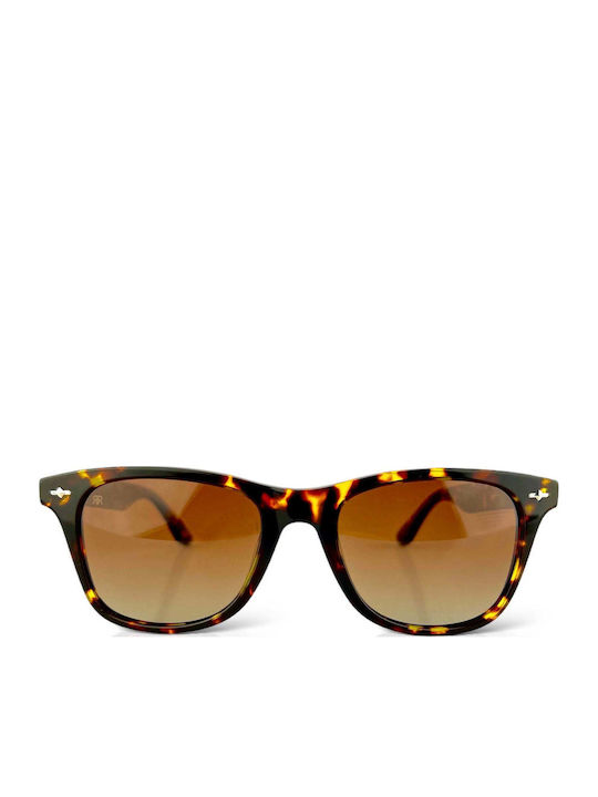 Red Raven Daniel Unisex Γυαλιά Ηλίου με Καφέ Σκελετό και Κόκκινο Φακό 47577631818062