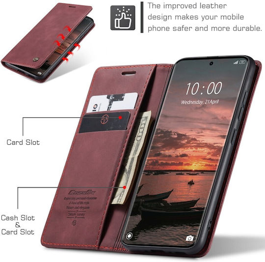 Caseme 013 Retro Book Μπορντό (Redmi Note 15)