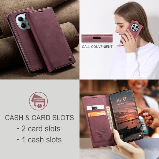 Caseme 013 Retro Book Μπορντό (Redmi Note 15)