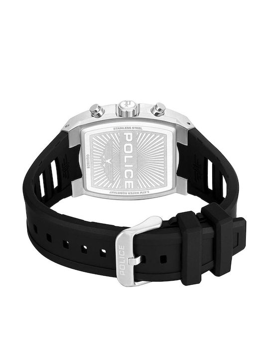 Police Creed Men's Watch Chronograph Battery with Black Rubber Strap