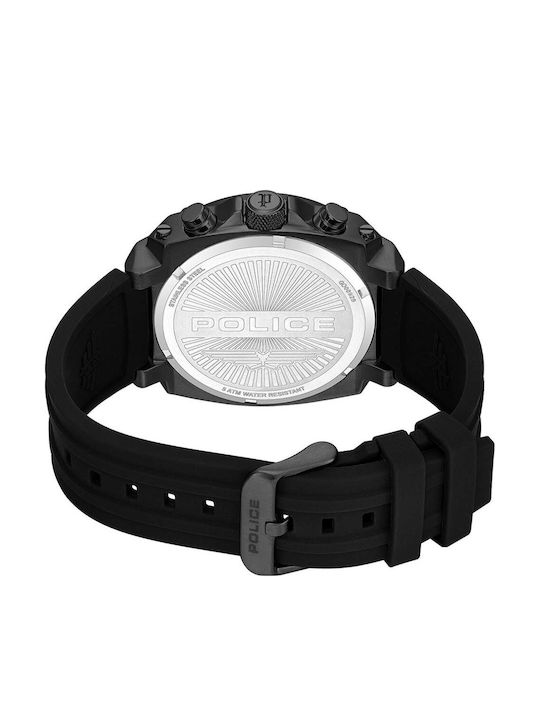 Police Norwood Men's Watch Chronograph Battery with Black Rubber Strap
