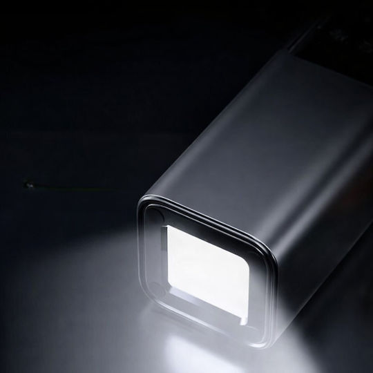 Green Lyca Power Bank 20000mAh 65W με Θύρα USB-A και Θύρα USB-C Ασημί