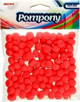 Brewis Пом Пом Pom20 1см Червени 100 Бройки