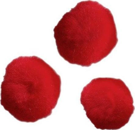 Acrylic Pom Poms Titanum 25mm 30 Pieces Red Craft-fun