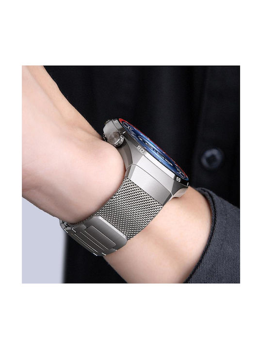 Huawei Watch Gt 6 Pro Press Button Seamless Interface I-shaped Magnetic Stainless Steel Watch Band Titanium Gray