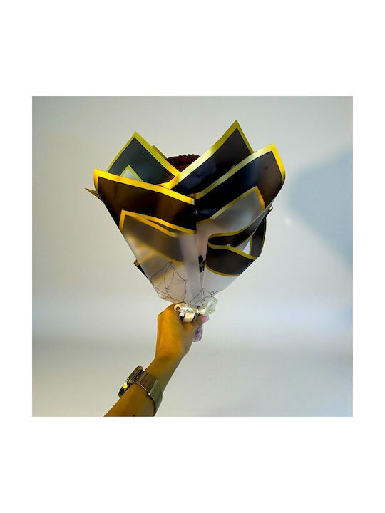 Buchet De Trandafiri Roșii Sclipitori 21 Trandafiri Roșii Decorativi Premium