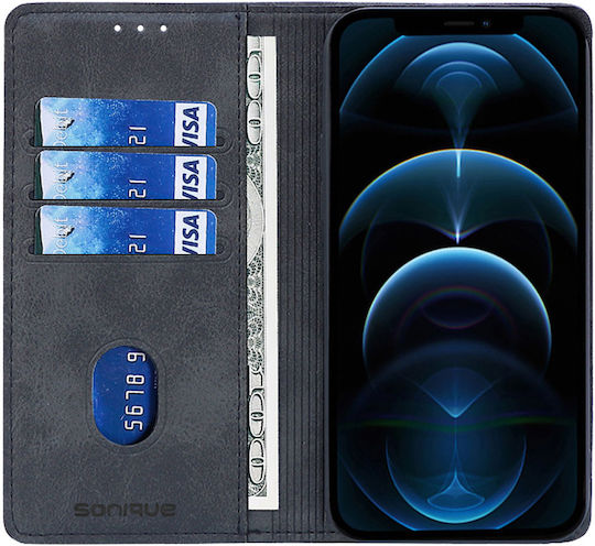 Калъф Портмоне Vintage Magnet Wallet Sonique Oppo Reno12 Pro 5g Черен