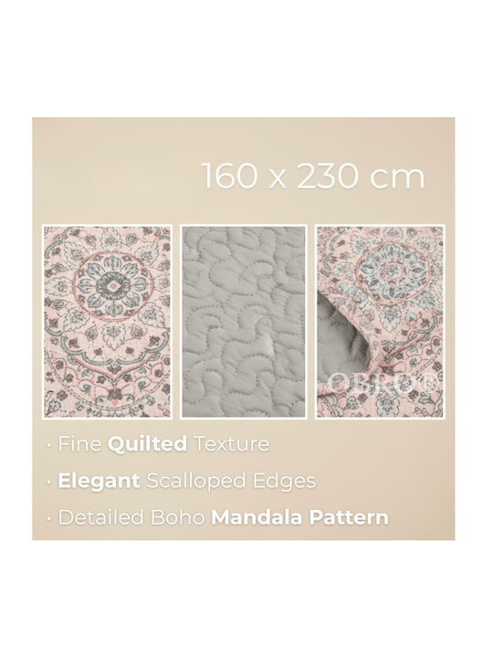 Κουβερλί Μονό Pink-grey 160x230cm