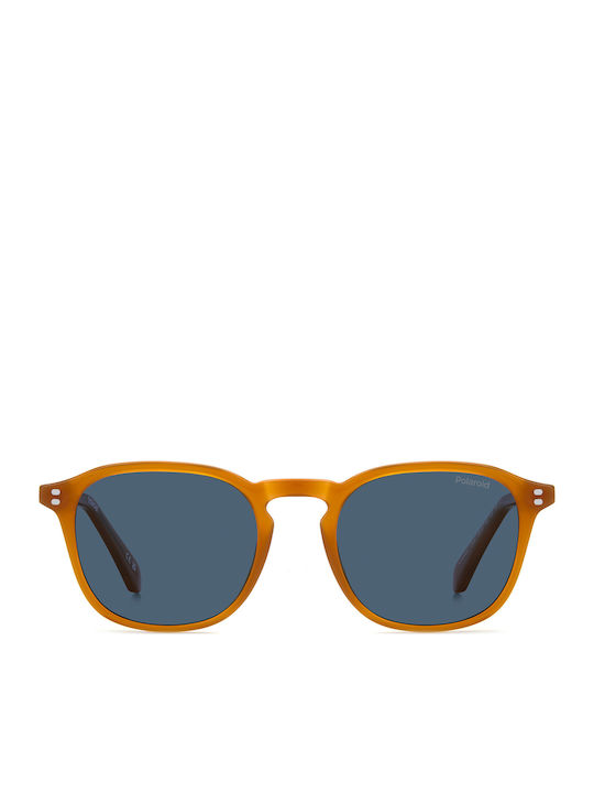 Polaroid Unisex Sunglasses with Orange Metal Frame and Polarized Lens PLD4203/S/X L7Q/C3