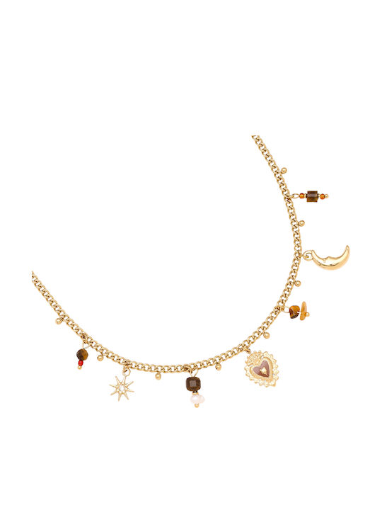 Papoulidis Jewellery Necklace from Gold Plated Steel