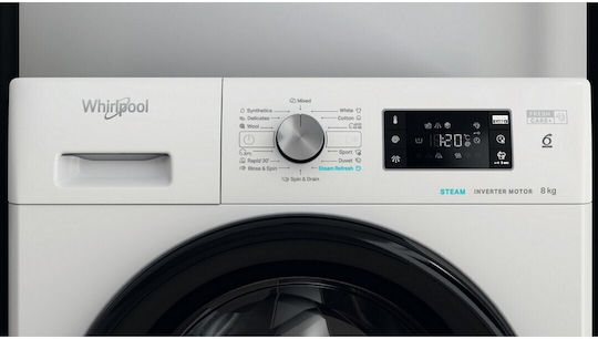 Whirlpool Πλυντήριο Ρούχων 8kg με Τεχνολογία Ατμού 1400 Στροφών 6th Sense FFB 8469 BV BE