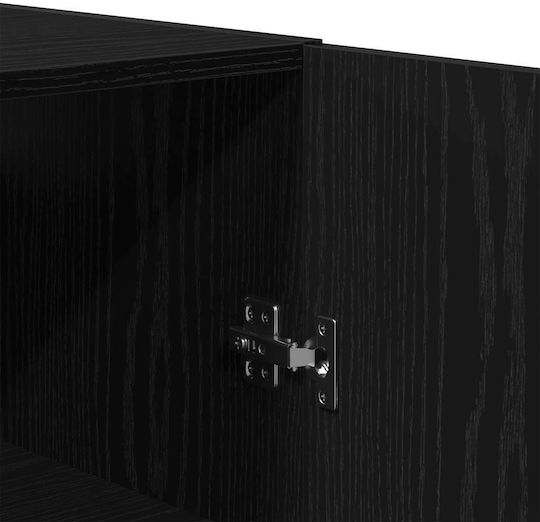 Wall Living Room Cabinet Made of Particle Board Black Oak 60x31x60cm