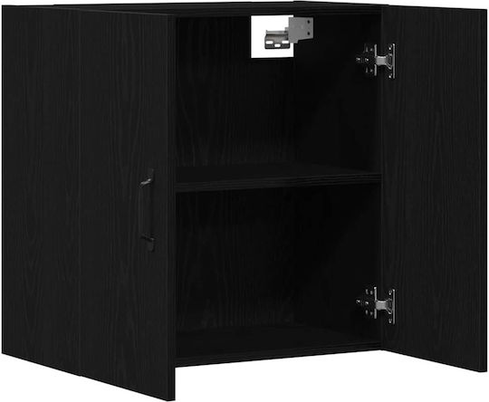 Wall Living Room Cabinet Made of Particle Board Black Oak 60x31x60cm