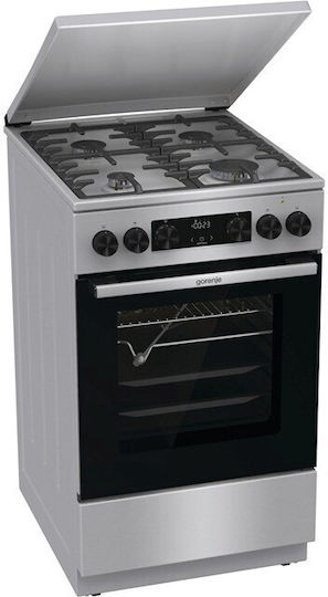 Gorenje Κουζίνα 70lt με Εστίες Υγραερίου Π50εκ. Silver