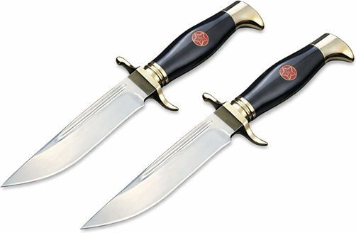 Hunting Knife Survival Beige in Sheath Set of 2pcs