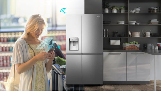 Hisense Side-by-Side Kühlschrank 632Es NoFrost H179xB91xT73cm. Inox RS818N4TIE