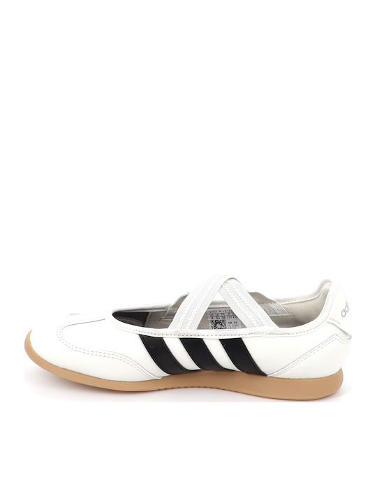 Kids Ballerinas Mary Mary with Elastic Strap White