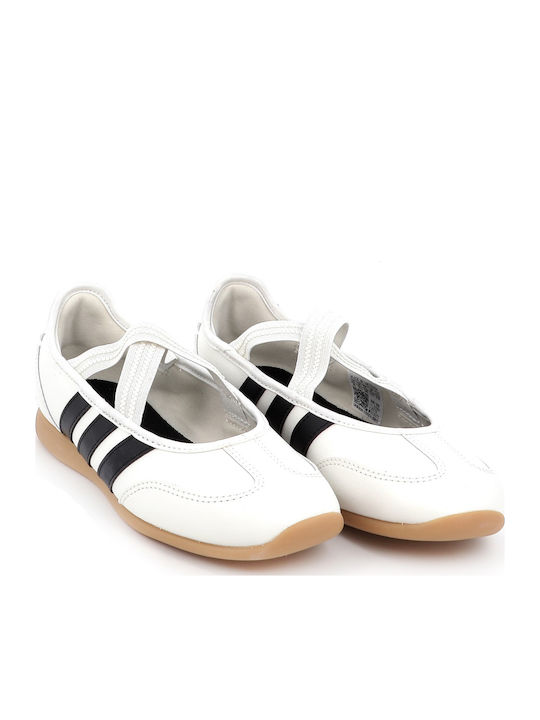 Kids Ballerinas Mary Mary with Elastic Strap White