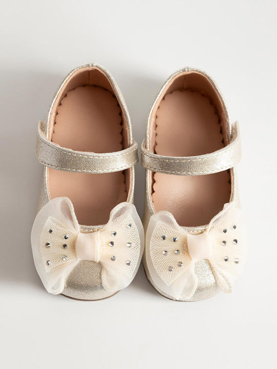 Kids Ballerinas with Hoop & Loop Closure Gold